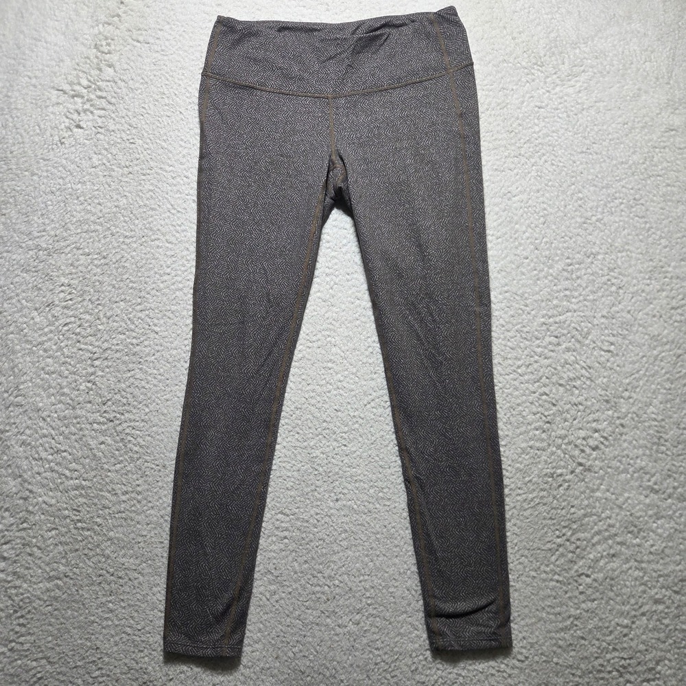 Athleta Leggings Women M Gray Geometric Print High Rise Yoga Pants Activewear
